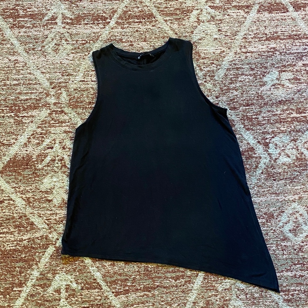 Athleta Black Asymmetrical Muscle Tee